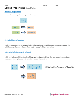 Solving Proportions Guided Notes