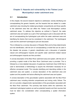 Chapter 3: Hazards and vulnerability in the Tlokwe Local