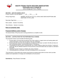 SOUTH TEXAS YOUTH SOCCER ASSOCIATION