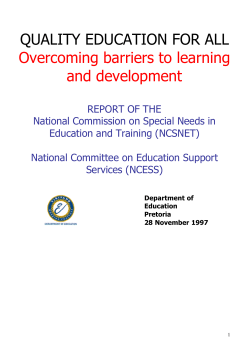Quality Education For All - Department of Basic Education