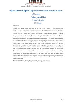 Opium and the Empire: Imperial Rhetoric and Practice