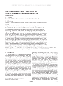 Internal solitary waves in the Coastal Mixing and Optics 1996