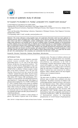 A review on systematic study of cellulose