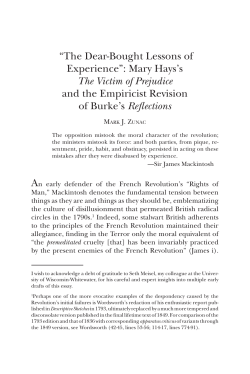 Mary Hays`s The Victim of Prejudice and the