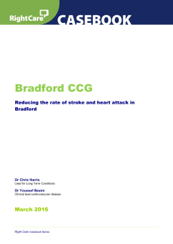 Bradford CCG Reducing the rate of stroke and heart