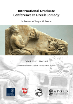 International Graduate Conference in Greek Comedy