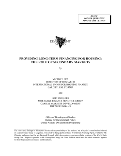 Providing Long-Term Financing for Housing