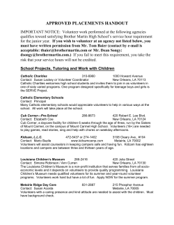 Approved Placement List