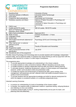 Psychology and Criminology, BSc (Hons)