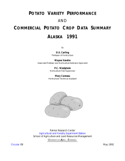 Potato Variety Performance - Georgeson Botanical Garden