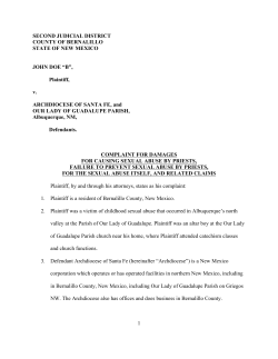 John Doe B v Archdiocese of Santa Fe 05.13.14