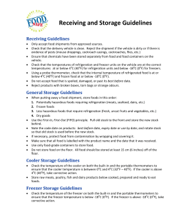 Receiving and Storage Guidelines