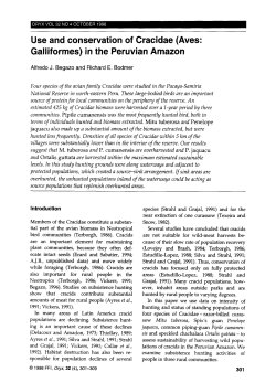 Use and Conservation of Cracidae Aves: Galliformes in the Peruvian