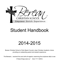 Student Handbook 2014-2015