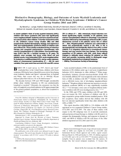 Distinctive Demography, Biology, and Outcome of