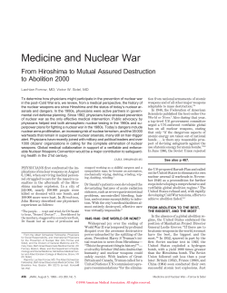Medicine and Nuclear War