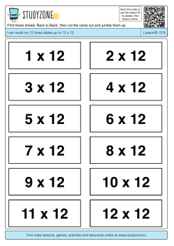 1 x 12 2 x 12 3 x 12 4 x 12 5 x 12 6 x 12 7 x 12 8 x 12