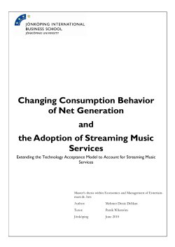 The adoption of streaming music services