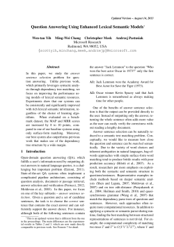Question Answering Using Enhanced Lexical Semantic
