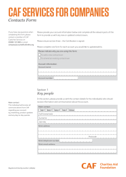 CAF ServiCeS For CompAnieS