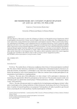 determiners of citizen participation at local level in poland