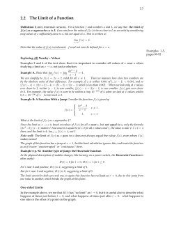2.2 The Limit of a Function