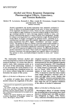 Alcohol and Stress Response Dampening