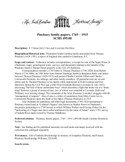 Pinckney family papers, 1765 &ndash; 1915 SCHS 495.00