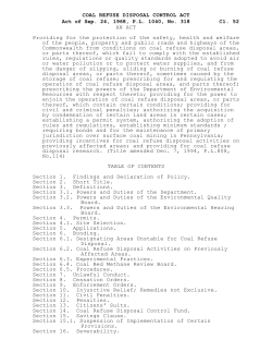 COAL REFUSE DISPOSAL CONTROL ACT Cl. 52 Act of Sep. 24