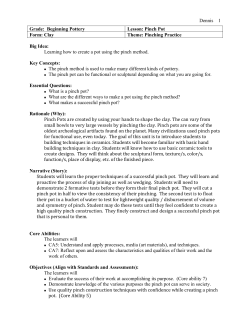 Dennis 1 Grade: Beginning Pottery Lesson: Pinch Pot Form: Clay