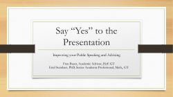 Say &ldquo;Yes&rdquo; to the Presentation - GTAAN