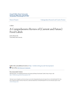 A Comprehensive Review of (Current and Future) Food Labels
