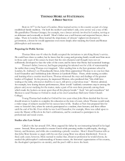 thomas more as statesman - The Center for Thomas More Studies