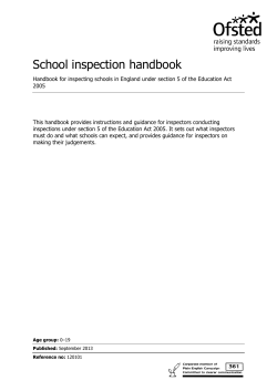 School inspection handbook - The History of Education in England