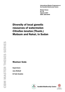 No. 35 Mashaer Goda Diversity of local genetic resources of