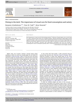 Dining in the dark: The importance of visual cues for food