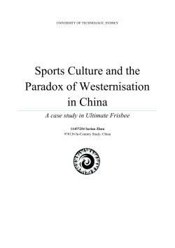 Sports Culture and the Paradox of Westernisation in China