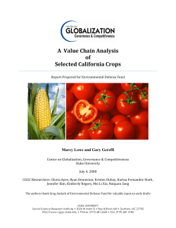 A Value Chain Analysis of Selected California Crops