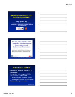 Management of Lipids in 2015: Just Give them a Statin? - IAS-USA