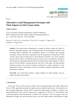 Alternative Land Management Strategies and Their Impact on Soil