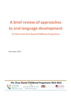 A Brief Review of Approaches to Oral Language Development 2015