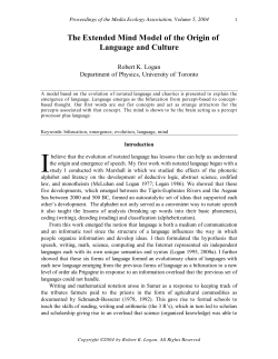 The Extended Mind Model of the Origin of Language and Culture