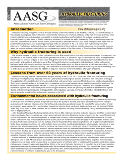 Hydraulic Fracturing - Association of American State Geologists
