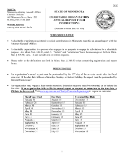Charitable Organization - Annual Report Form