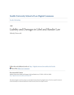 Liability and Damages in Libel and Slander Law