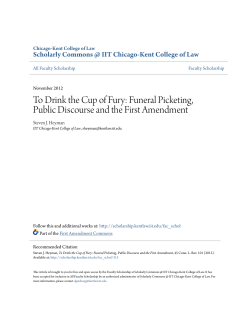 Funeral Picketing, Public Discourse and the First Amendment