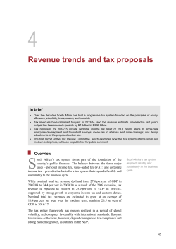 Revenue trends and tax proposals