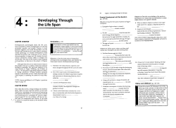 Developing Through &bull; the Life Span