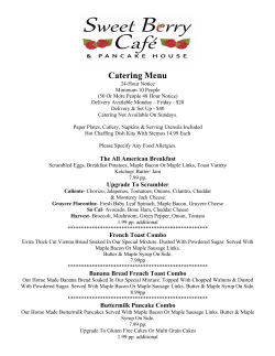 Catering Menu - Sweet Berry Cafe