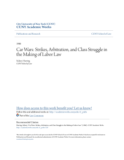 Car Wars: Strikes, Arbitration, and Class Struggle in the Making of